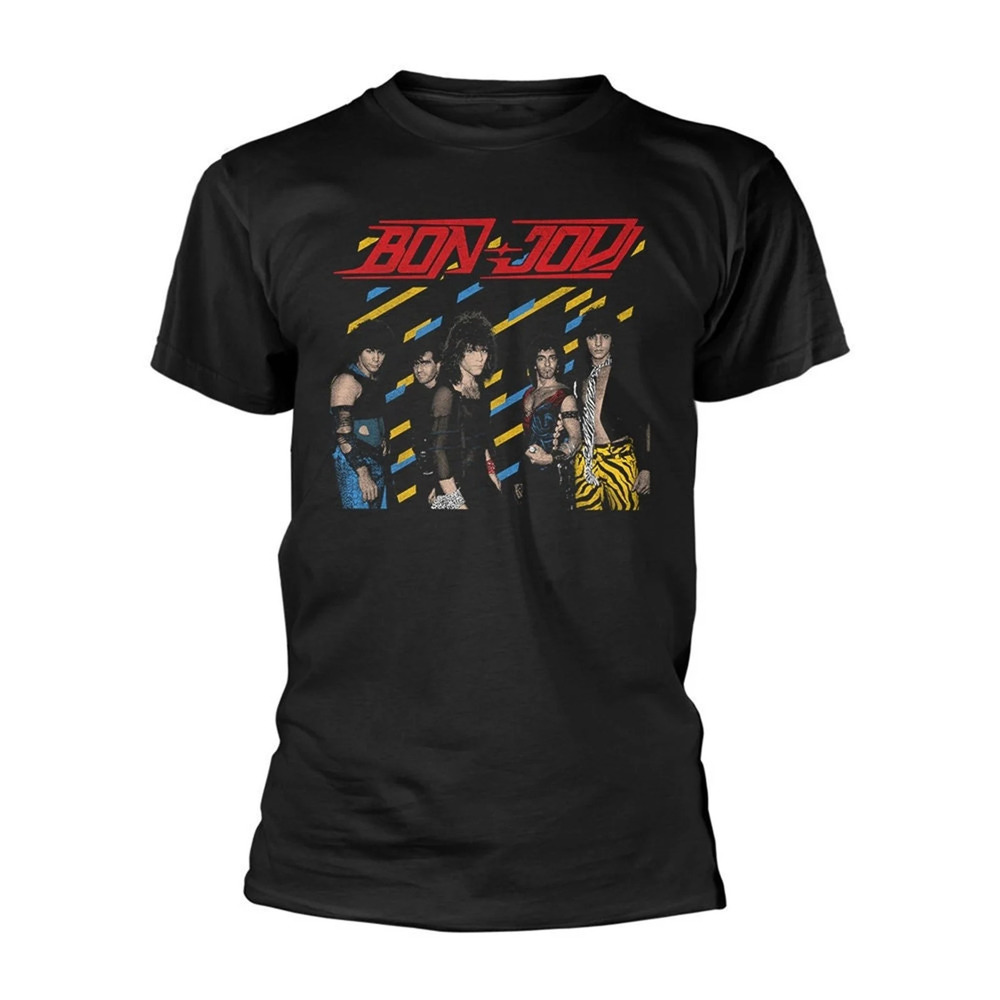 Black Bon Jovi 80s Slippery When Wet New Jersey Tee T-Shirt Mens Unisex